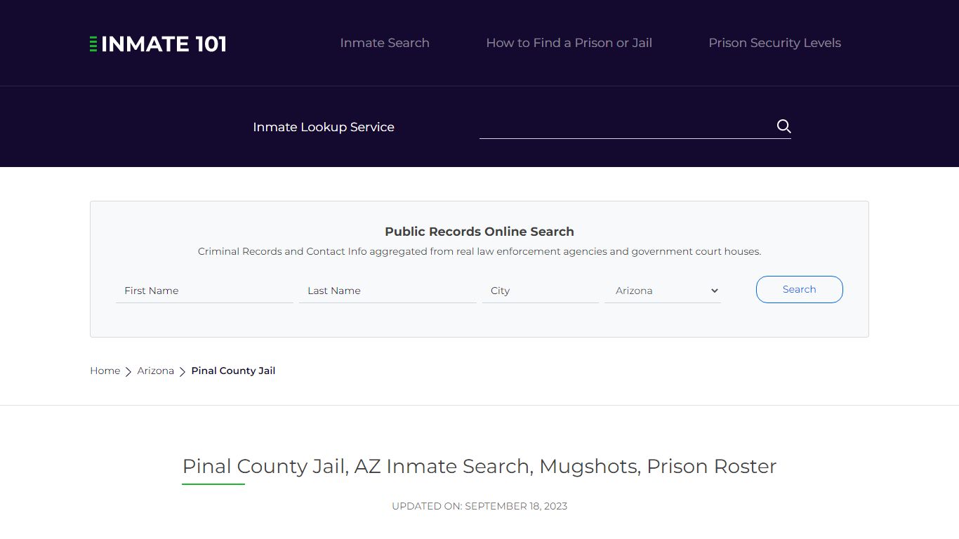 Pinal County Jail, AZ Inmate Search, Mugshots, Prison Roster
