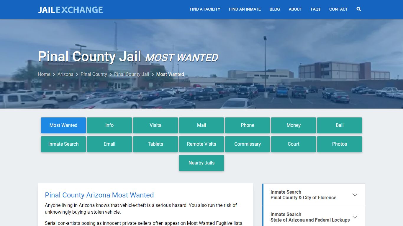 Most Wanted Fugitives - Pinal County Jail, AZ - Jail Exchange